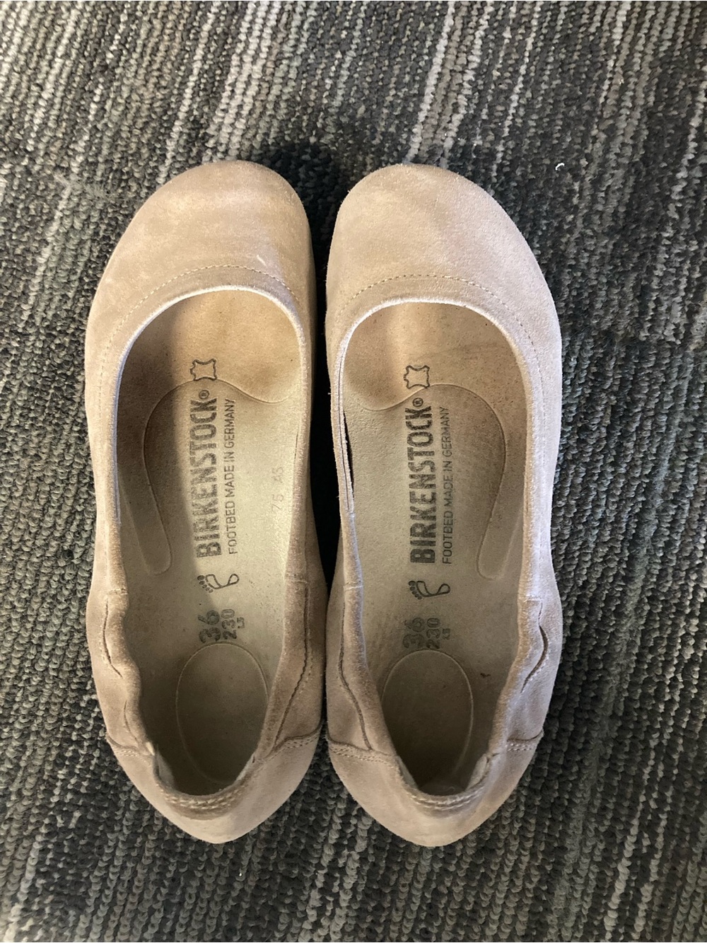 Birkenstock Taupe Suede Slip-On Ballet Flats